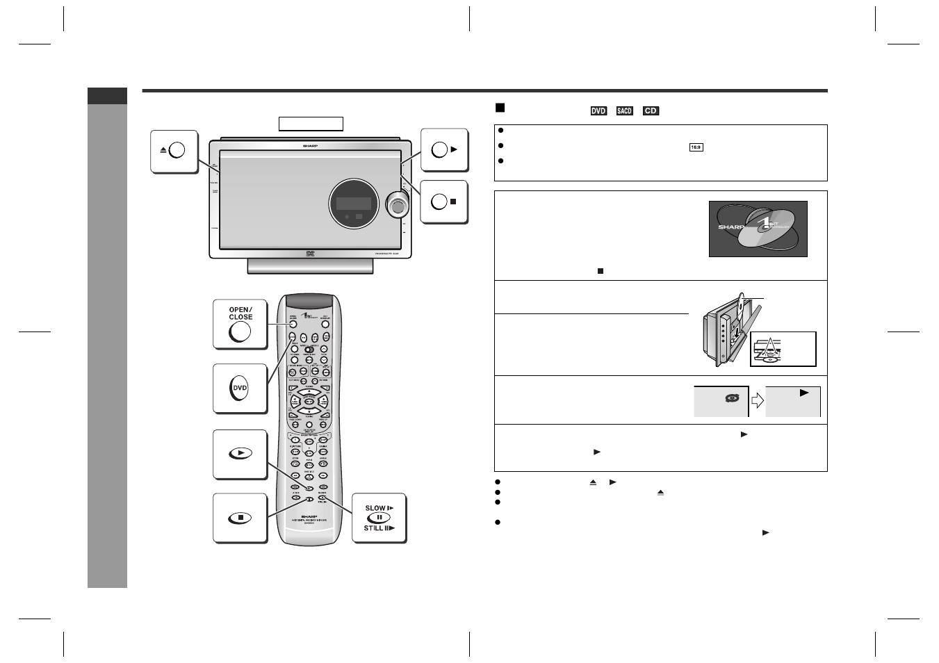 Playing a disc, Dv d oper ation, Playback | Sharp SD-HX600 User Manual | Page 26 / 78