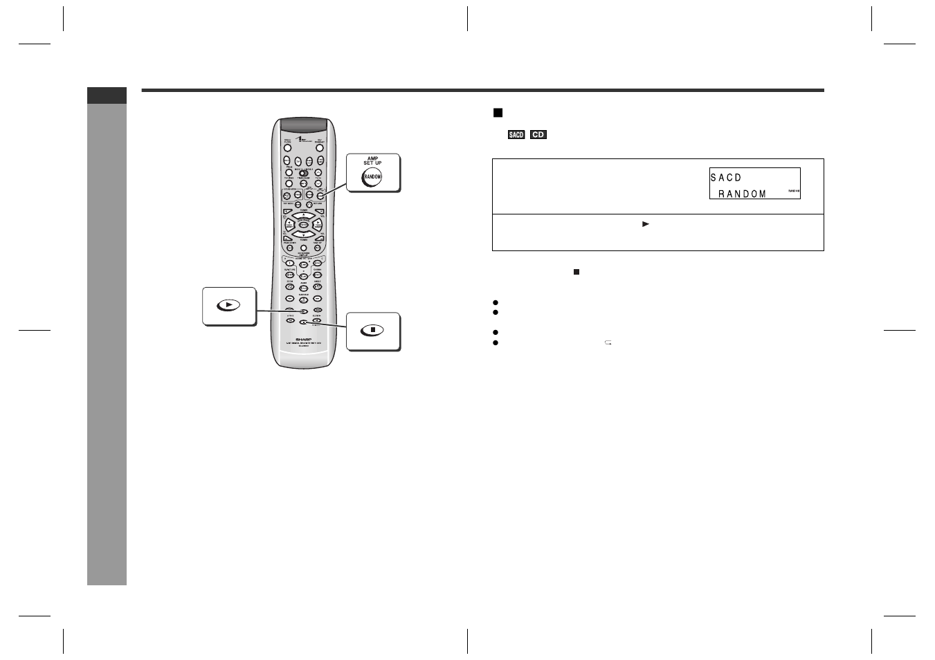 Sa cd and cd ope ration, Playing an sacd disc (continued) | Sharp SD-HX600 User Manual | Page 40 / 78