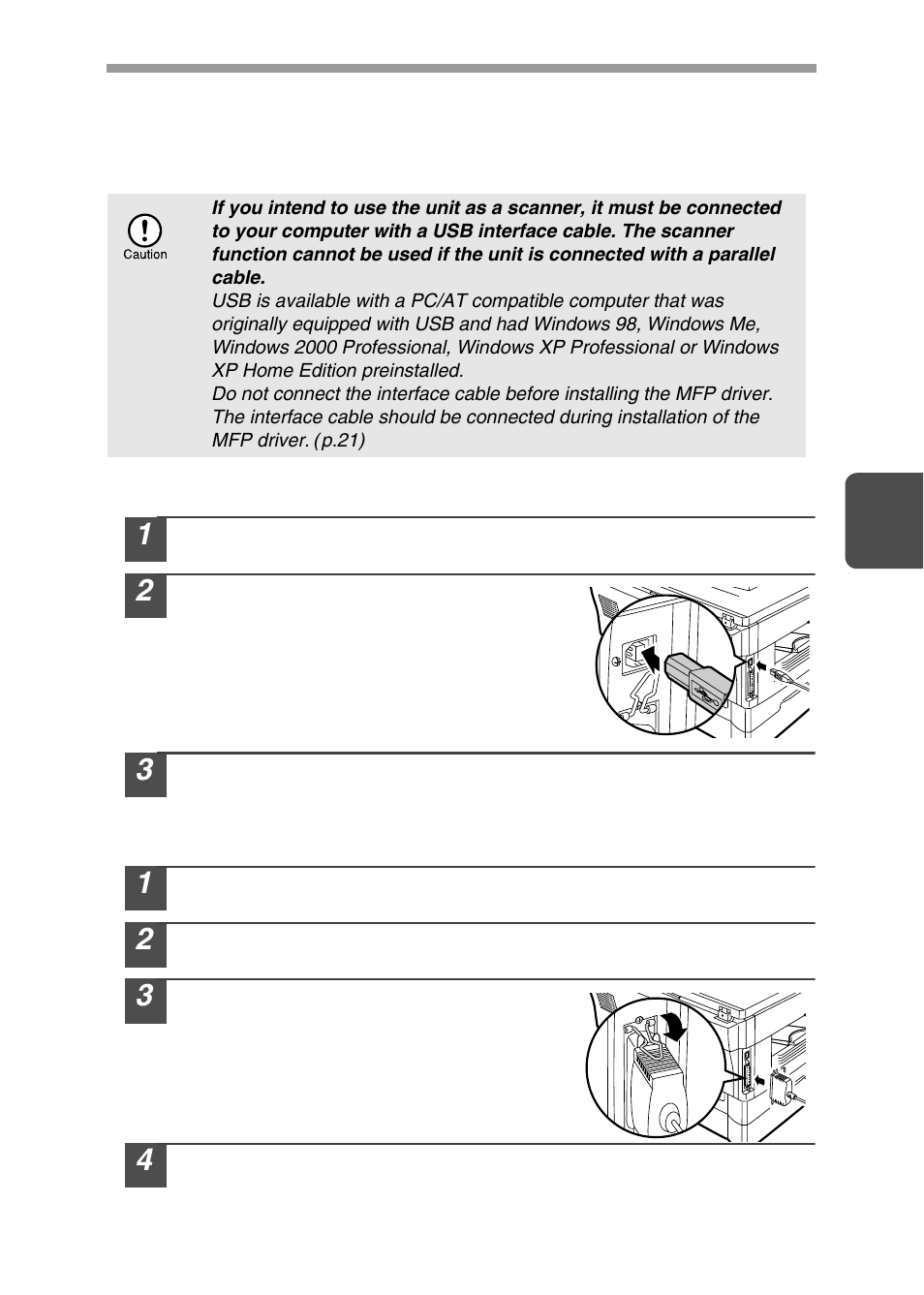 Connecting the interface cable | Sharp AL-1456 User Manual | Page 47 / 88