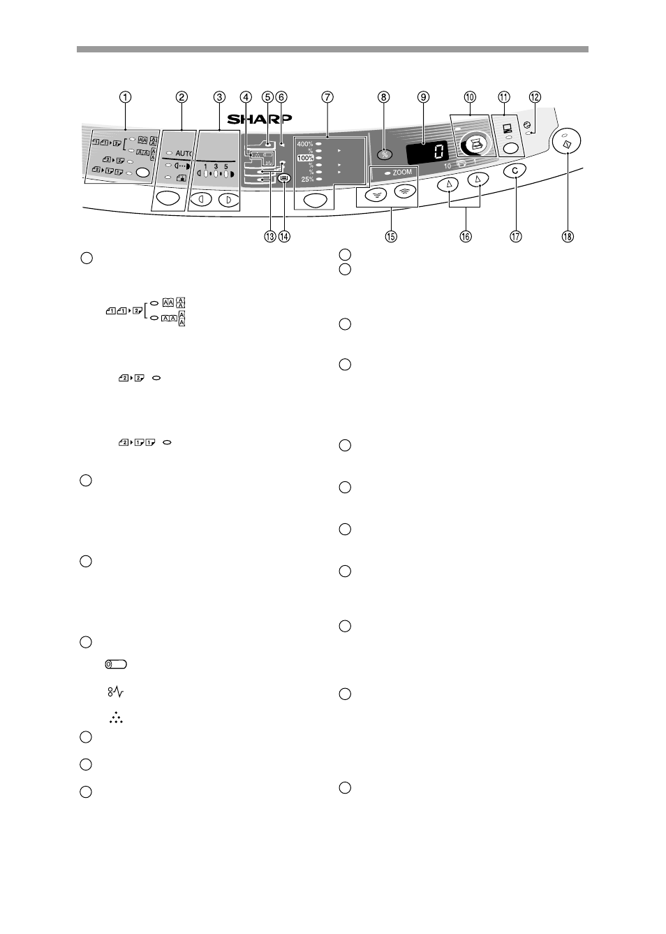 6operation panel | Sharp AL-1456 User Manual | Page 8 / 88