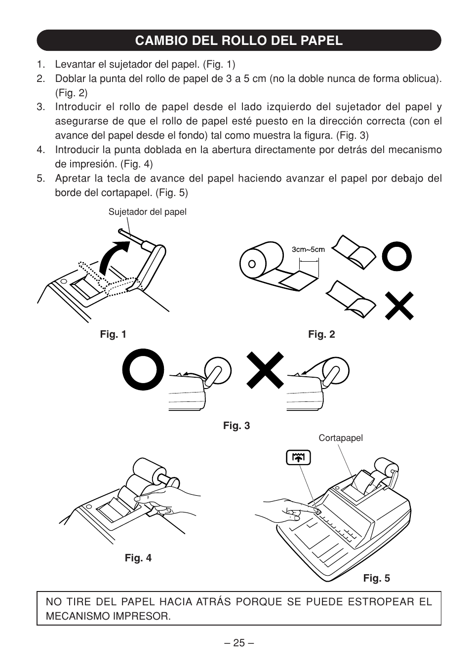 Cambio del rollo del papel | Sharp QS-2770H User Manual | Page 27 / 56