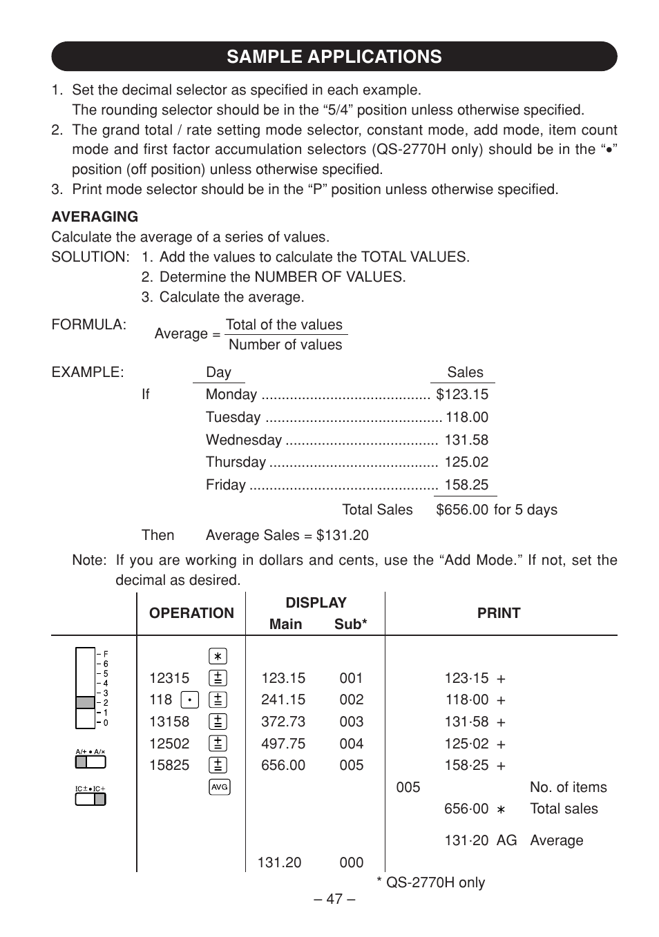 Sample applications | Sharp QS-2770H User Manual | Page 49 / 56