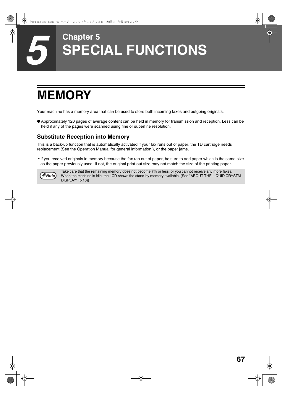 Special functions | Sharp R-208S User Manual | Page 175 / 311