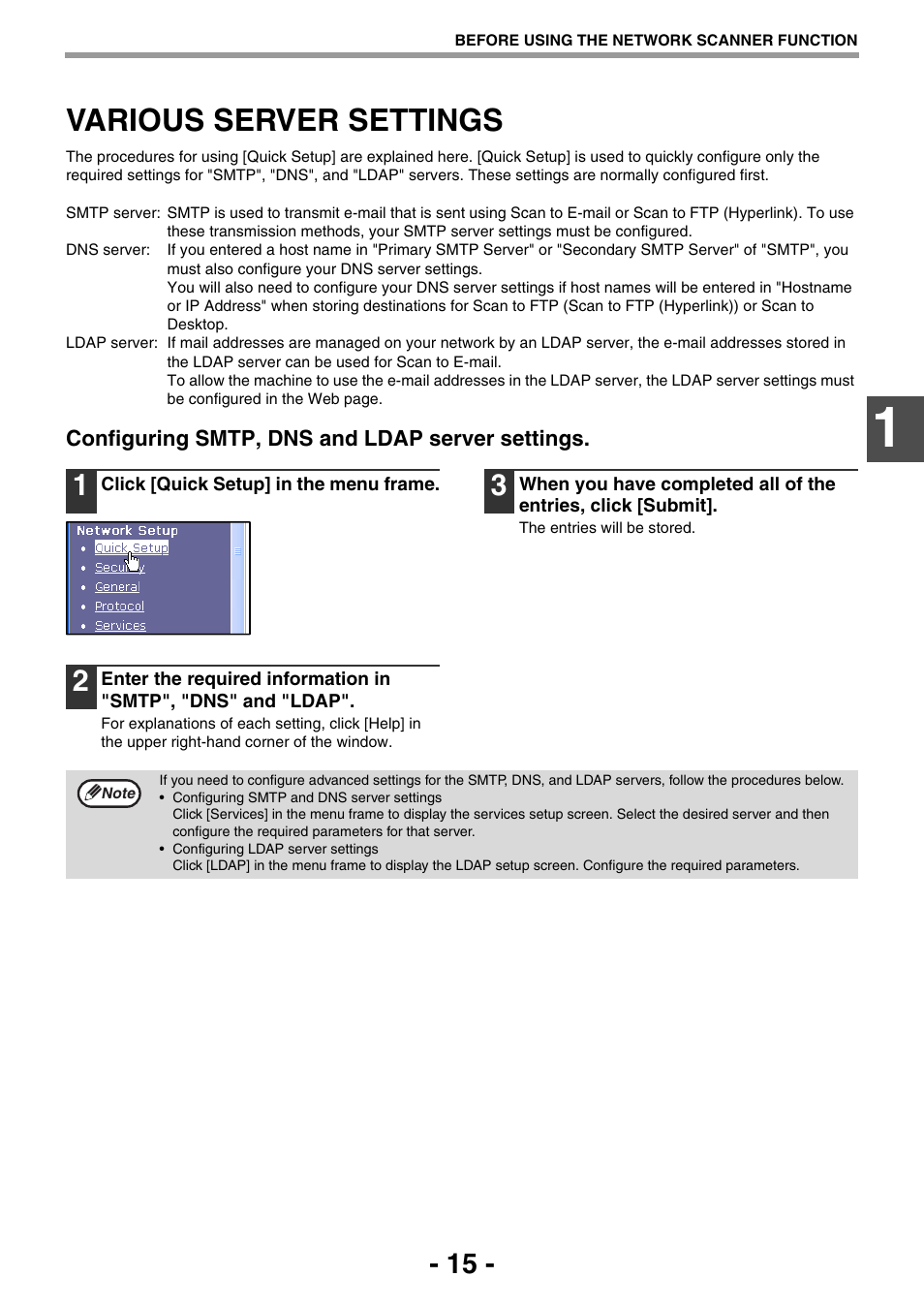 Various server settings, P.15 | Sharp R-208S User Manual | Page 223 / 311