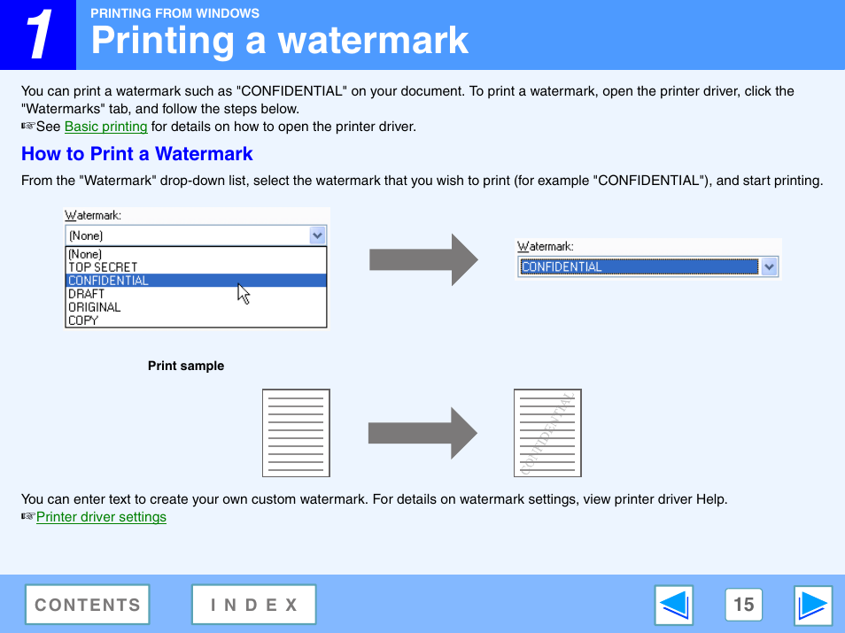 Printing a watermark, How to print a watermark | Sharp R-208S User Manual | Page 278 / 311