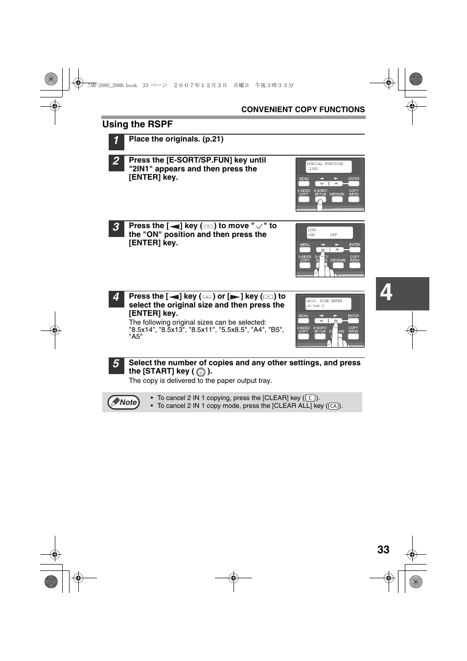 Sharp R-208S User Manual | Page 35 / 311