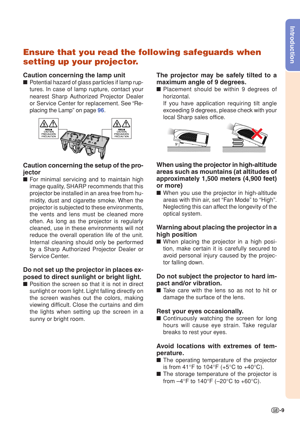 Sharp XG-PH70X User Manual | Page 11 / 110
