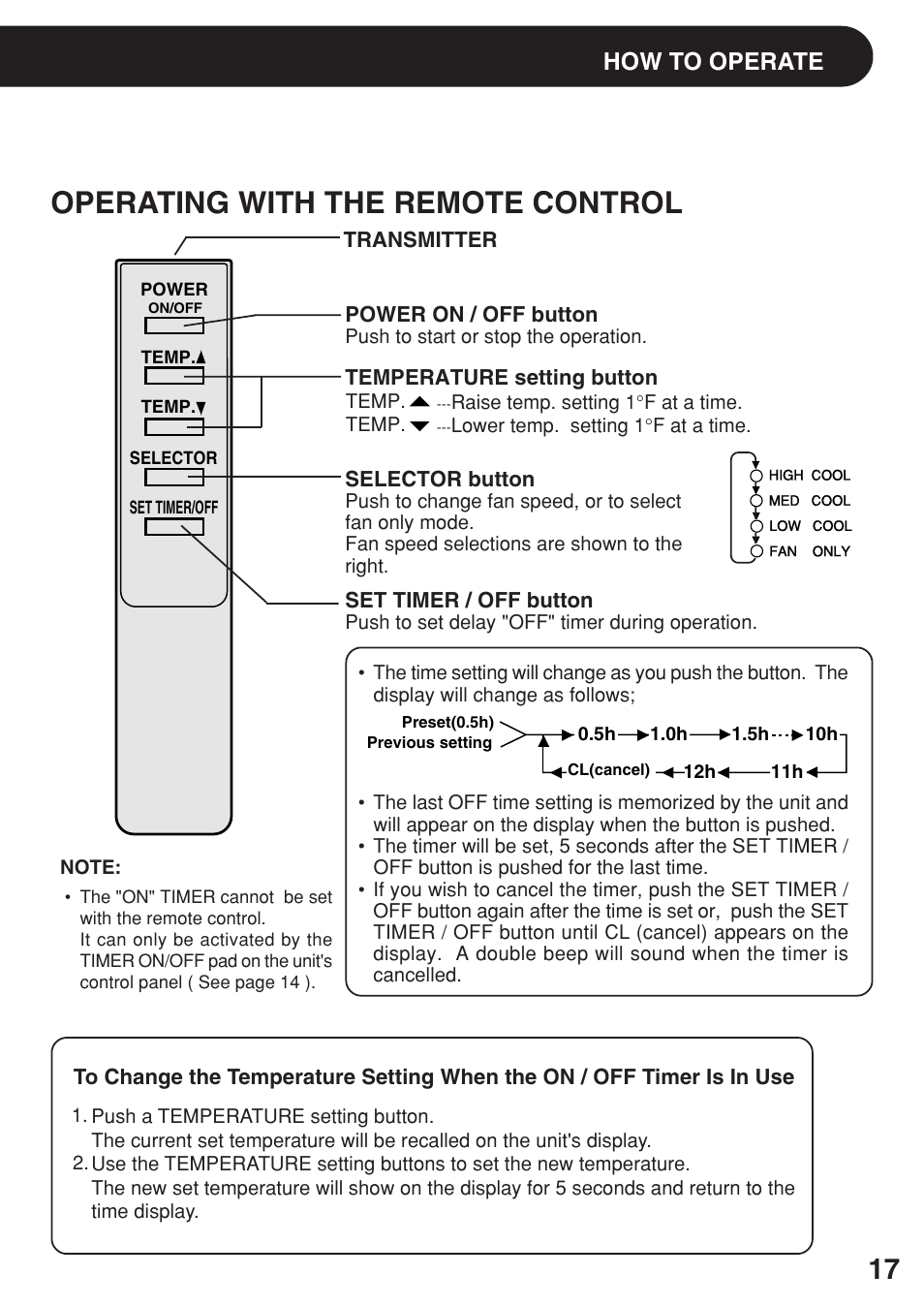 Operating with the remote control, How to operate | Sharp AF-R100CX User Manual | Page 17 / 20