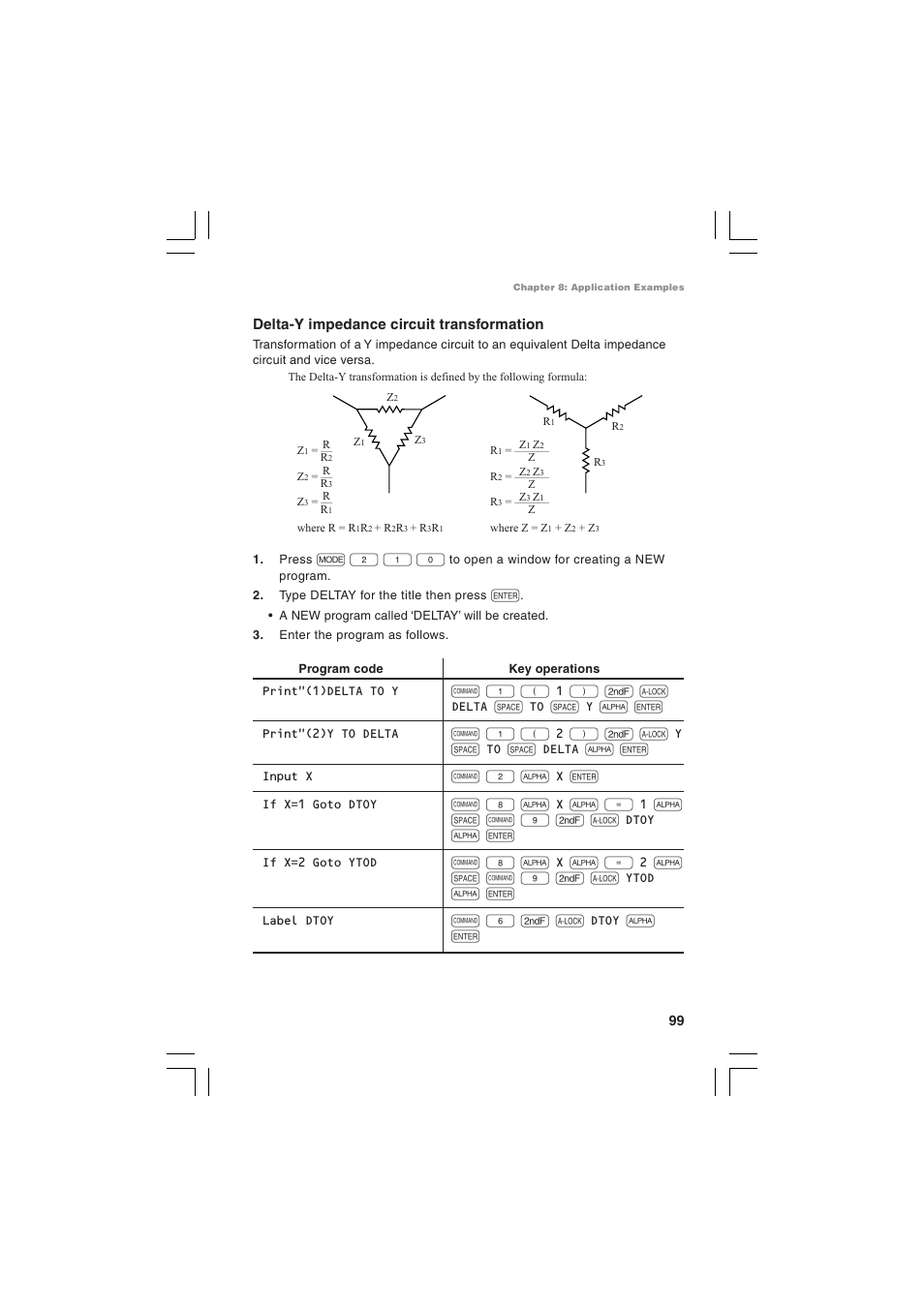 Delta-y impedance circuit transformation | Sharp EL-5230 User Manual | Page 101 / 132