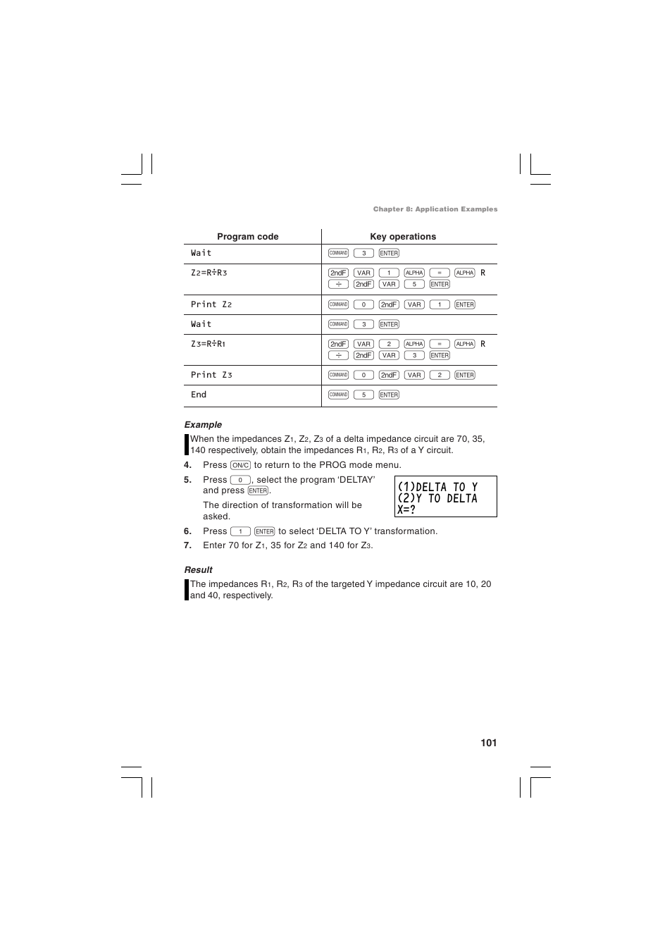 1)delta to y (2)y to delta x | Sharp EL-5230 User Manual | Page 103 / 132