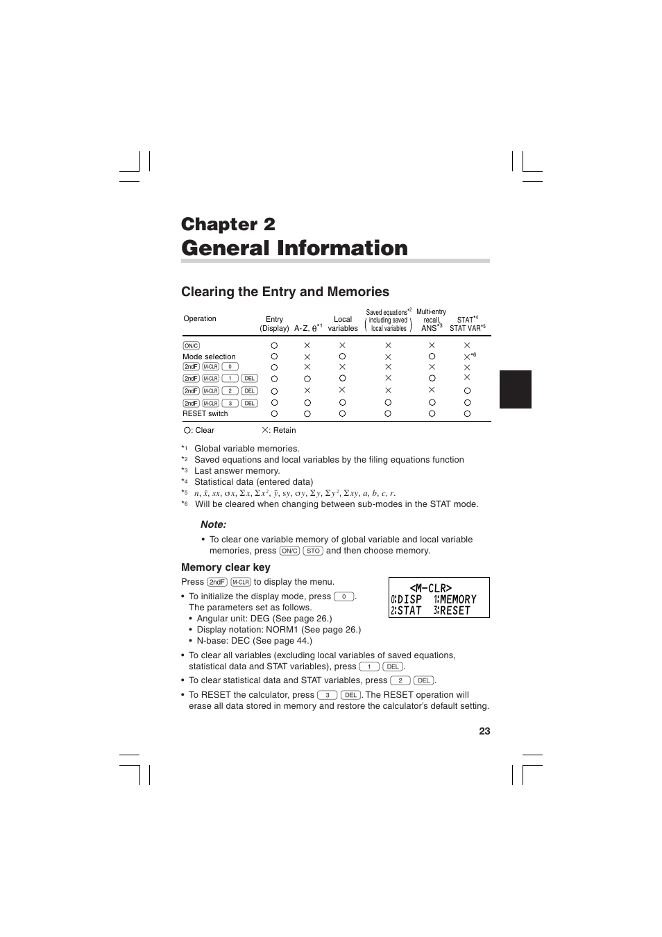 General information, Chapter 2 | Sharp EL-5230 User Manual | Page 25 / 132