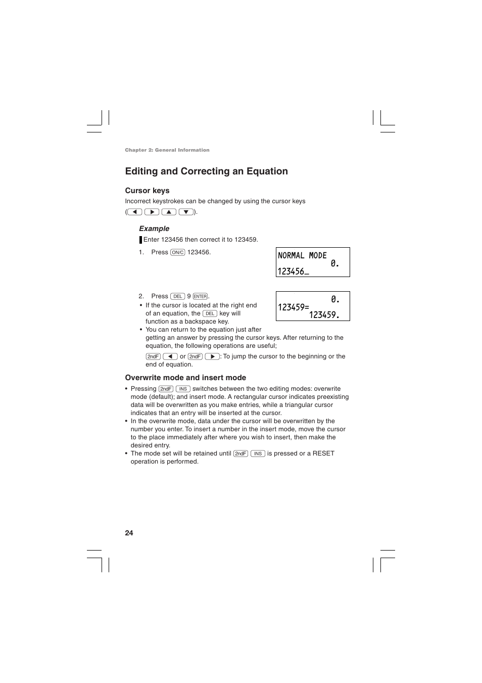 Editing and correcting an equation | Sharp EL-5230 User Manual | Page 26 / 132