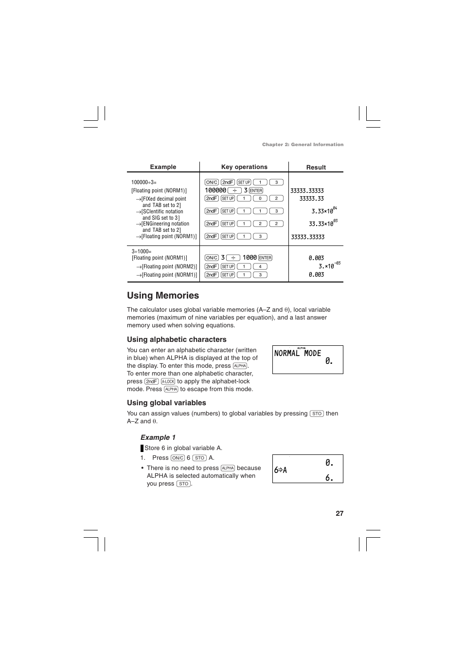 Normal mode 0. 0. 6тa 6 | Sharp EL-5230 User Manual | Page 29 / 132