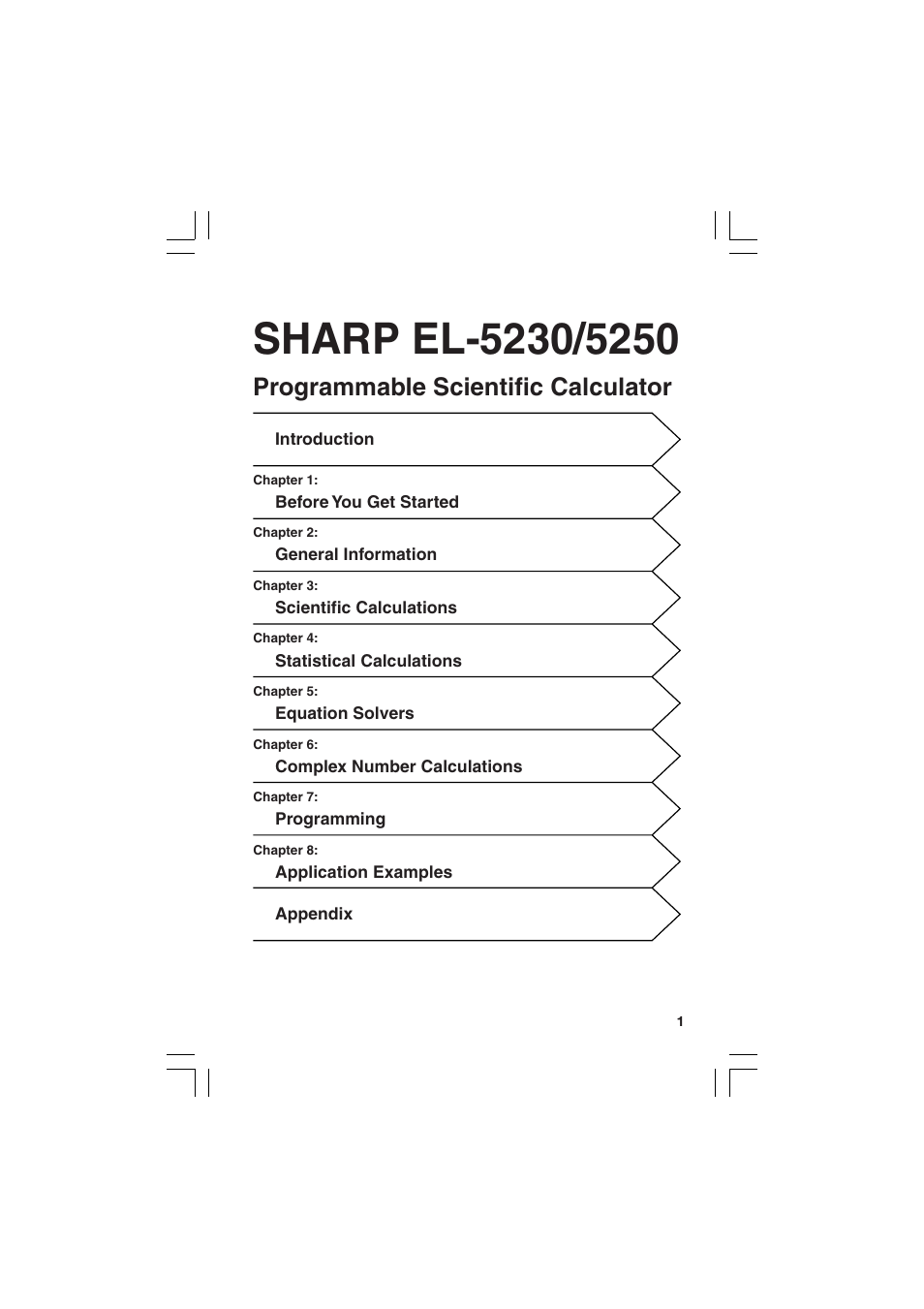 Programmable scientific calculator | Sharp EL-5230 User Manual | Page 3 / 132