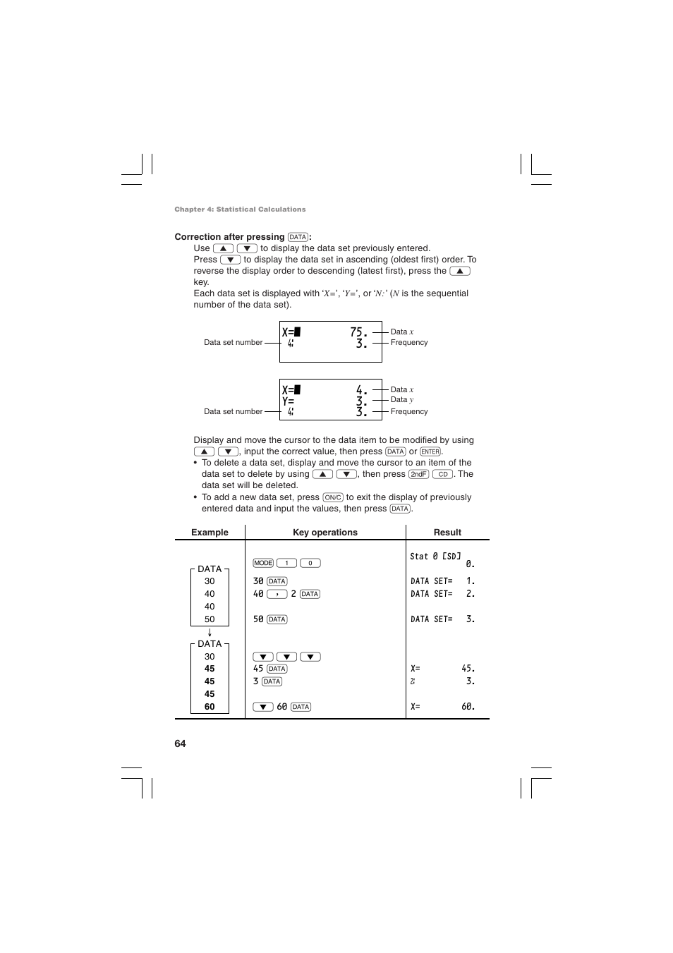 X=z 75. › 3, X=z 4. y= 3. › 3 | Sharp EL-5230 User Manual | Page 66 / 132