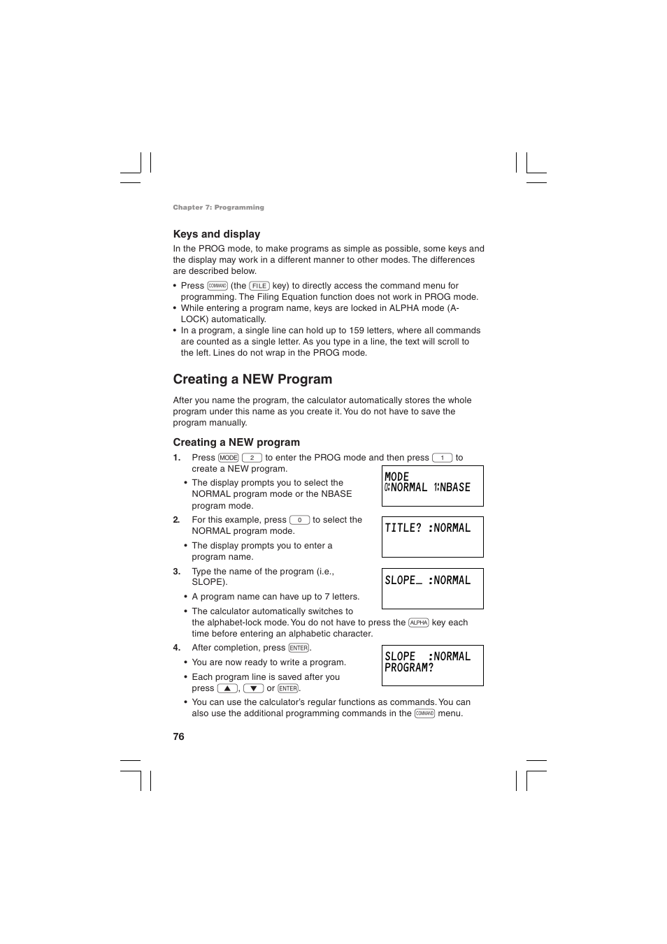 Creating a new program | Sharp EL-5230 User Manual | Page 78 / 132