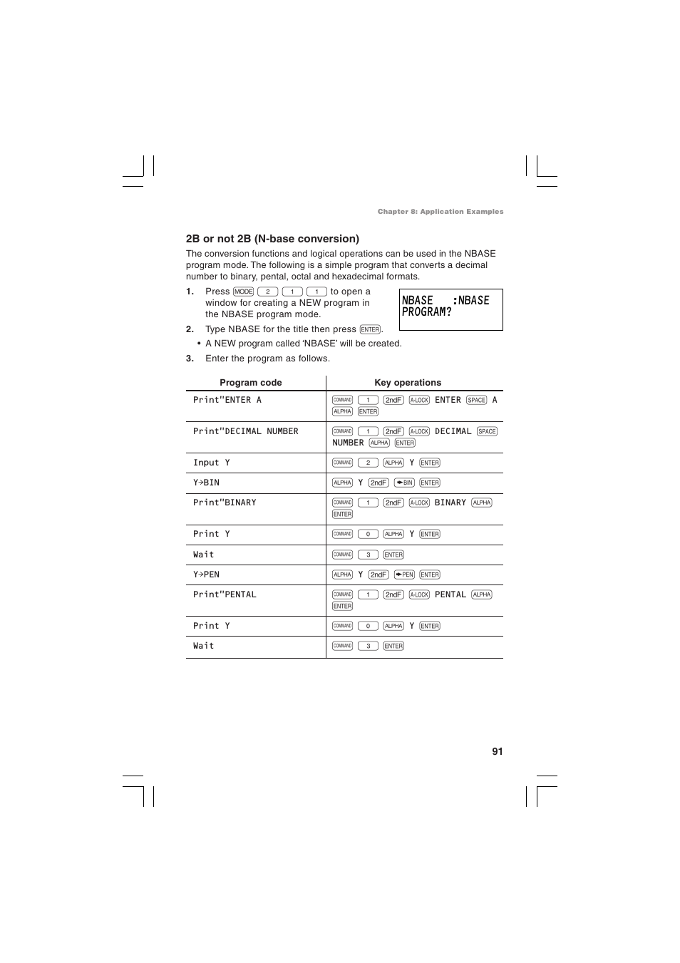 Nbase :nbase program | Sharp EL-5230 User Manual | Page 93 / 132