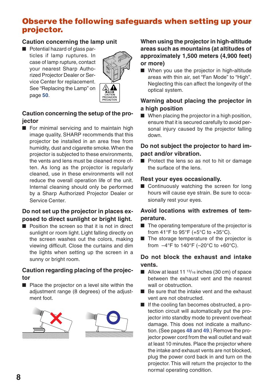 Sharp XG-MB55X User Manual | Page 12 / 68