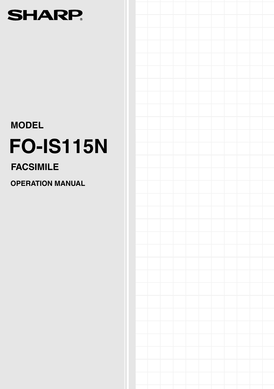 Sharp FO-IS115N User Manual | 165 pages