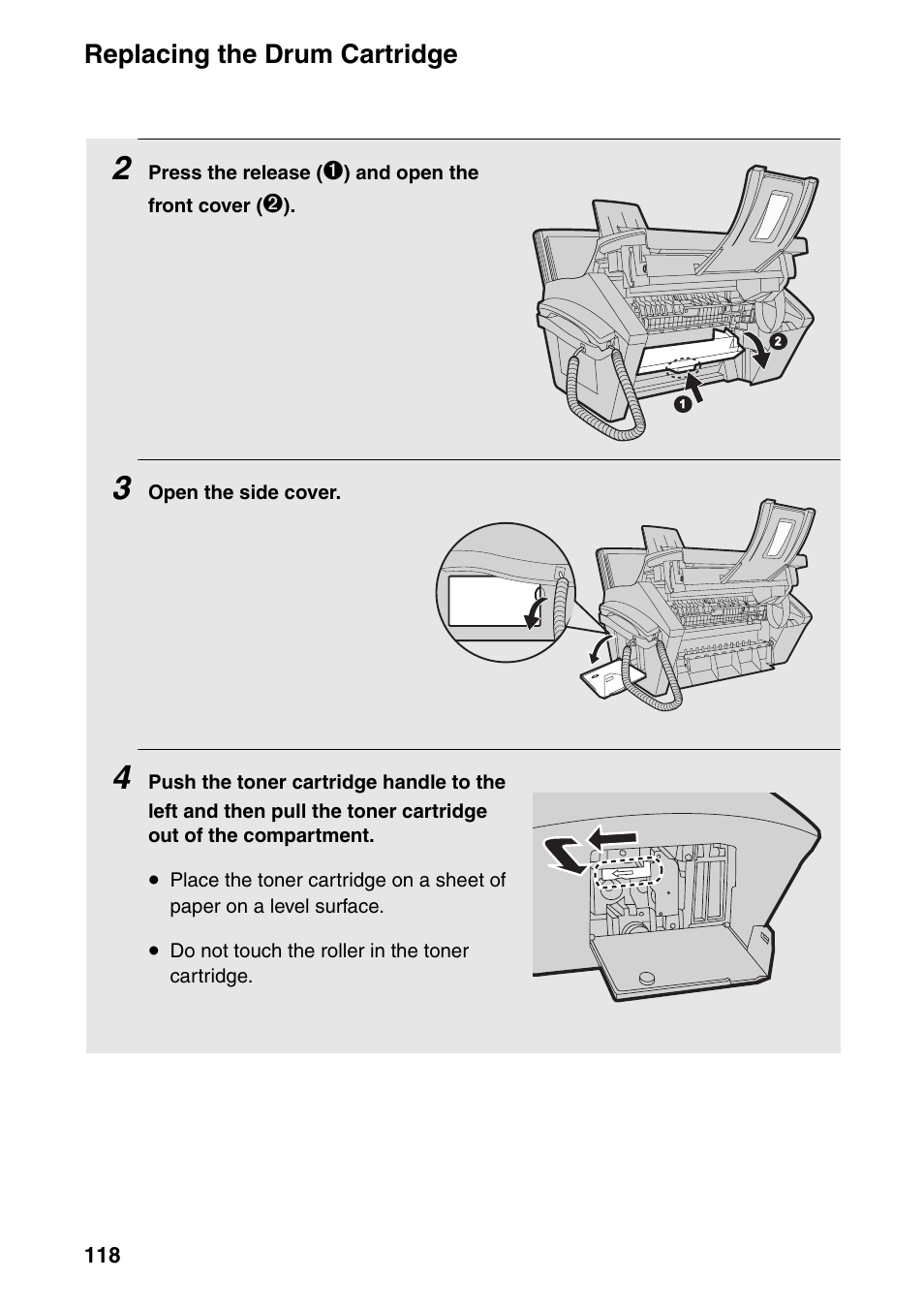 Replacing the drum cartridge | Sharp FO-IS115N User Manual | Page 123 / 165