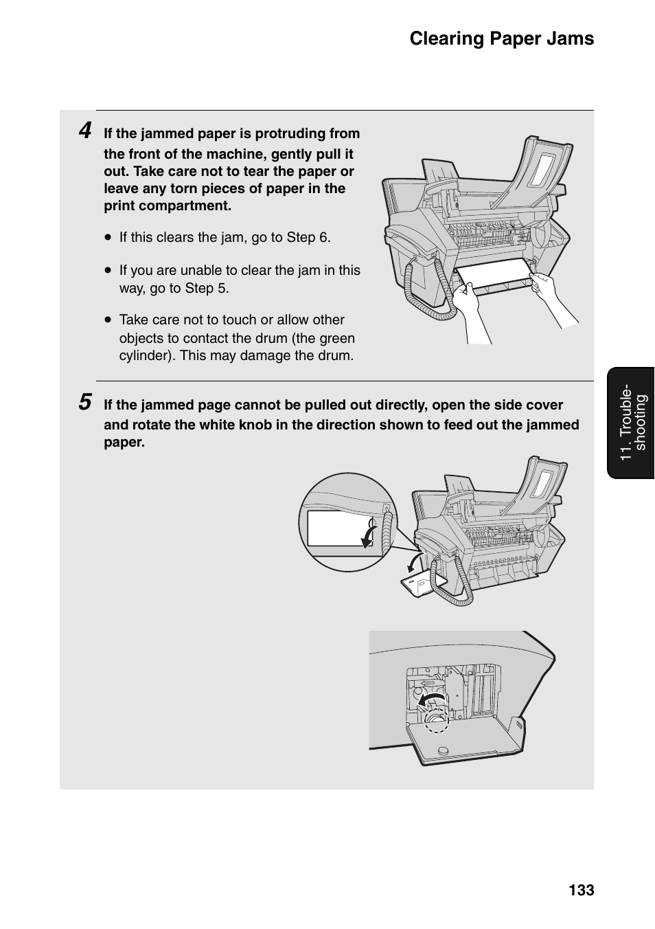 Clearing paper jams | Sharp FO-IS115N User Manual | Page 138 / 165