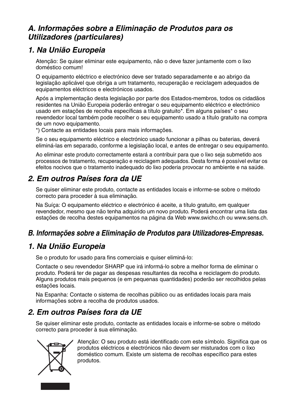 Em outros países fora da ue | Sharp FO-IS115N User Manual | Page 147 / 165