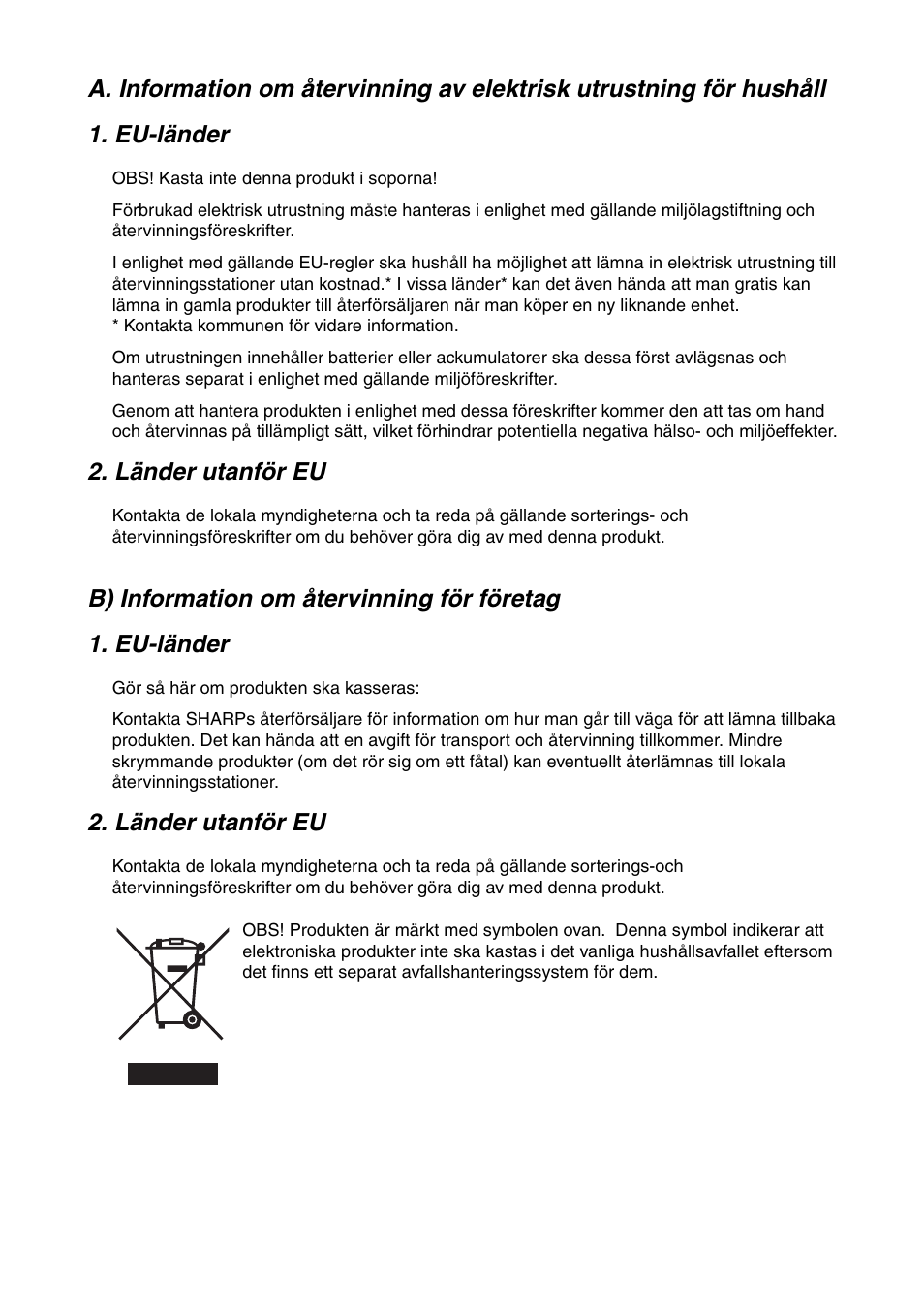 Länder utanför eu | Sharp FO-IS115N User Manual | Page 148 / 165