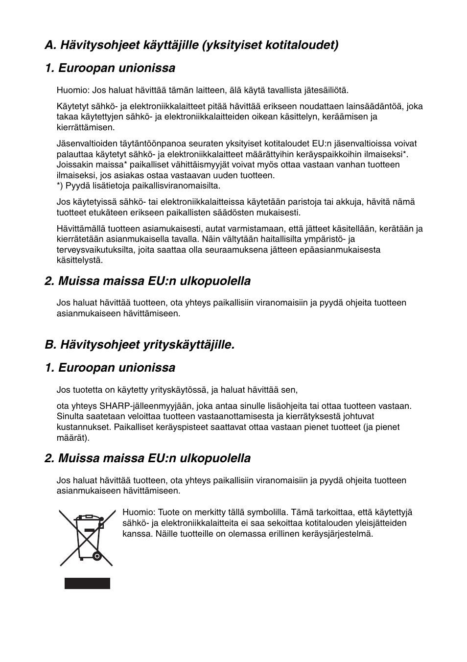 Muissa maissa eu:n ulkopuolella | Sharp FO-IS115N User Manual | Page 150 / 165