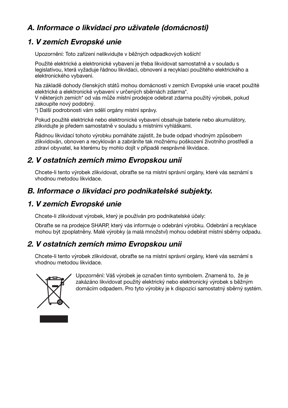 V ostatních zemích mimo evropskou unii | Sharp FO-IS115N User Manual | Page 155 / 165