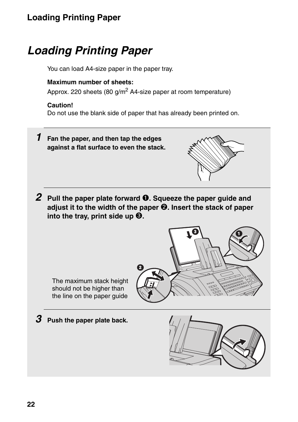 Loading printing paper | Sharp FO-IS115N User Manual | Page 27 / 165