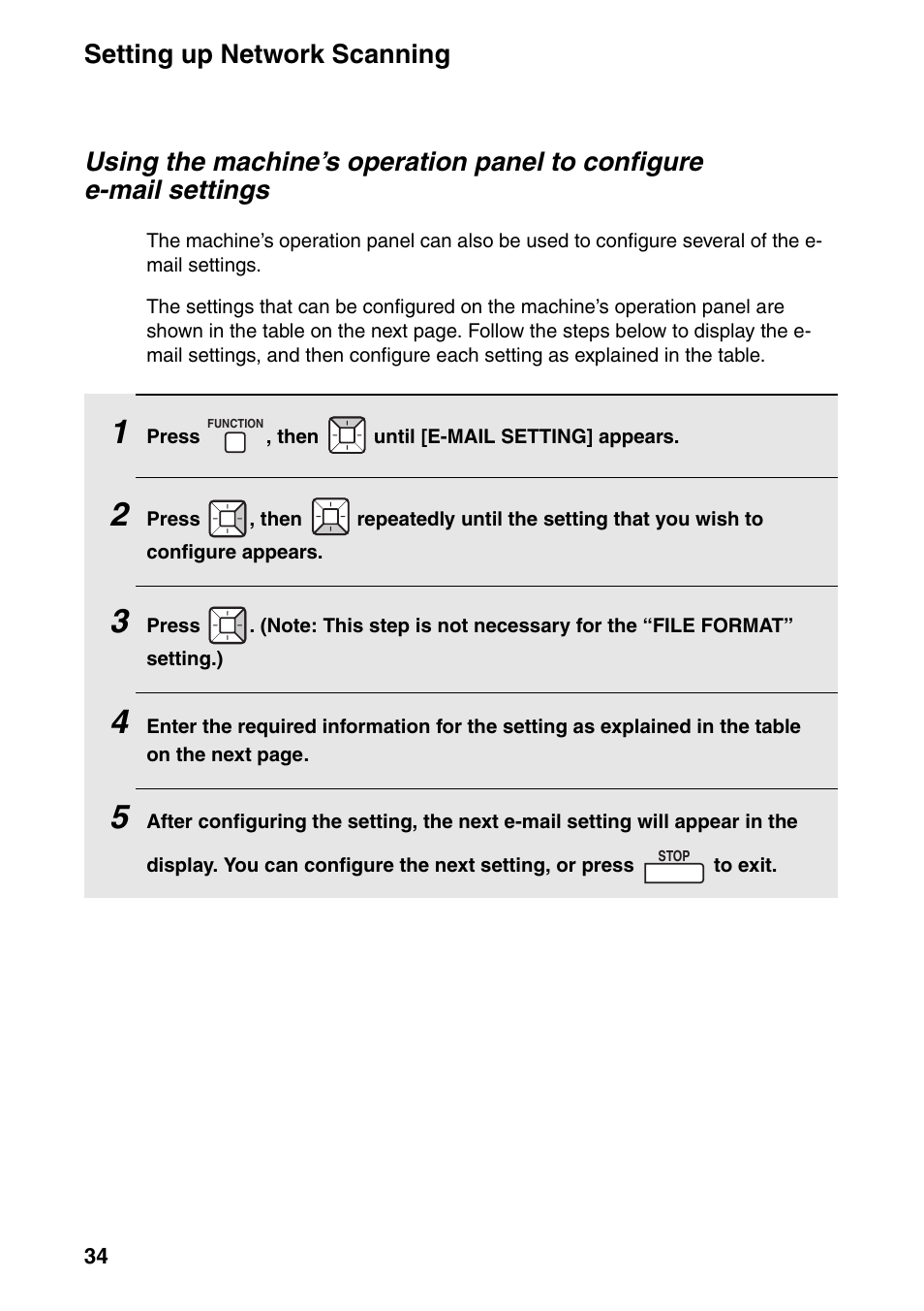 Setting up network scanning | Sharp FO-IS115N User Manual | Page 39 / 165