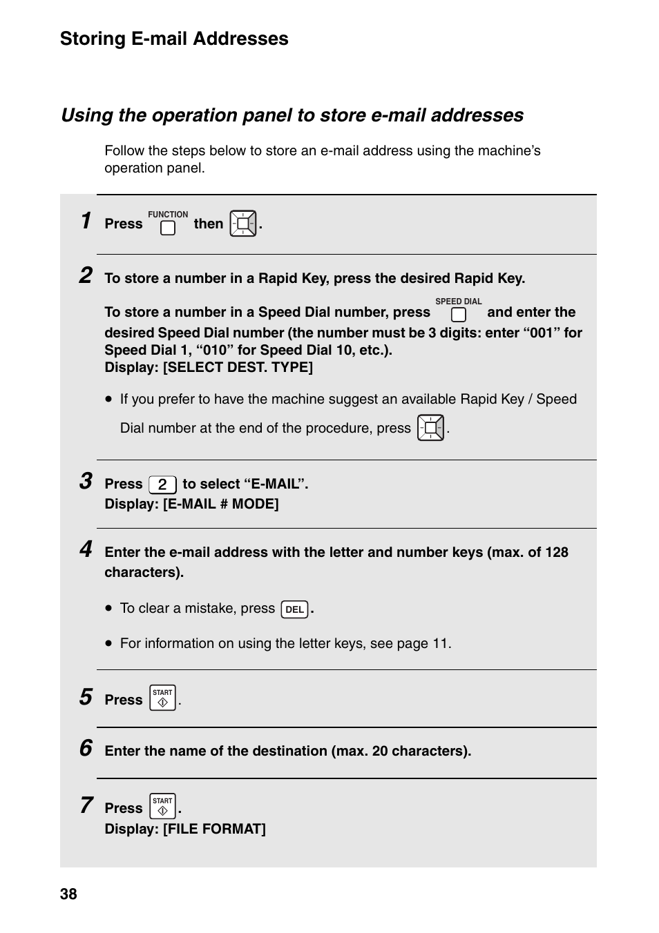 Storing e-mail addresses | Sharp FO-IS115N User Manual | Page 43 / 165