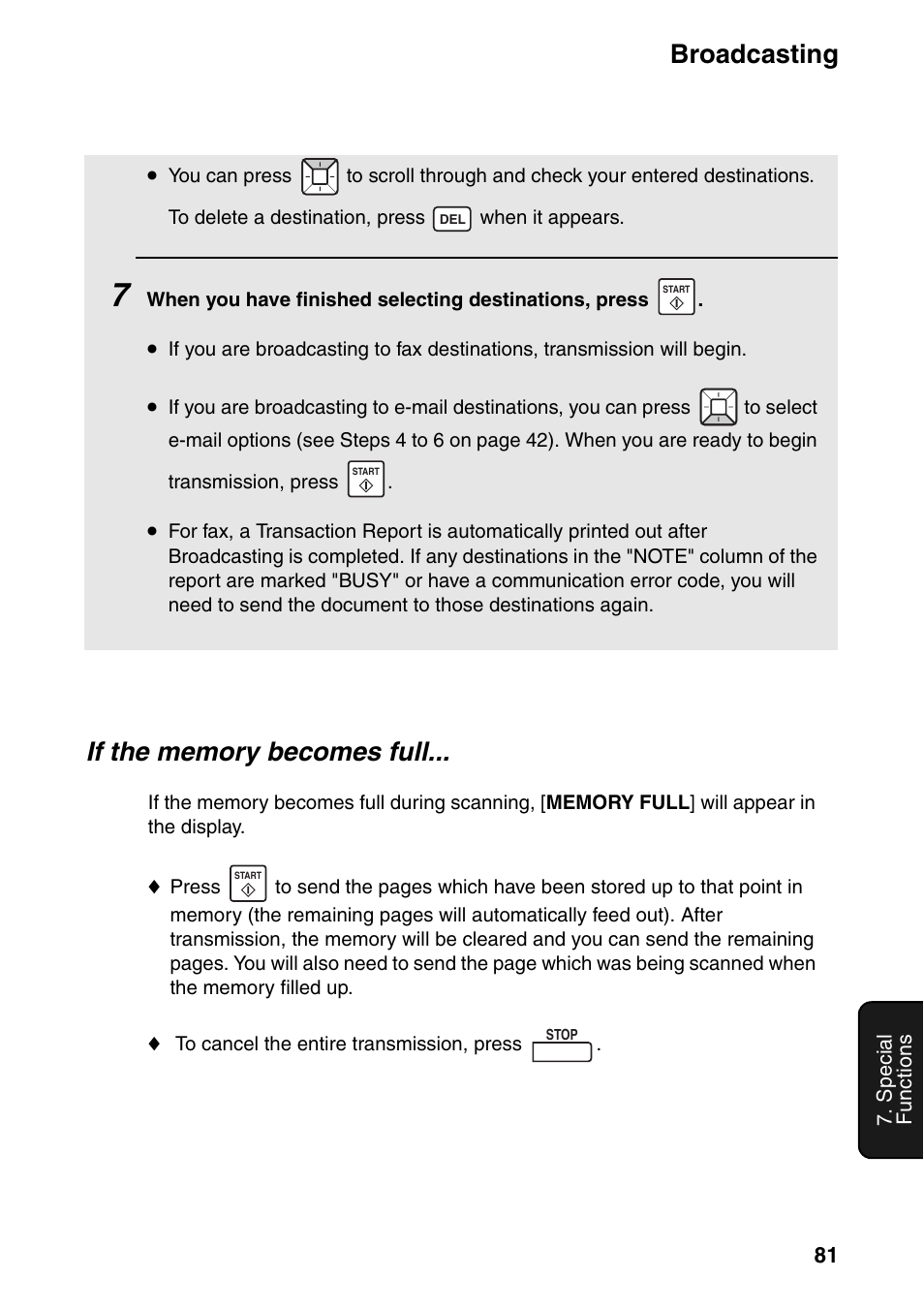 Broadcasting | Sharp FO-IS115N User Manual | Page 86 / 165