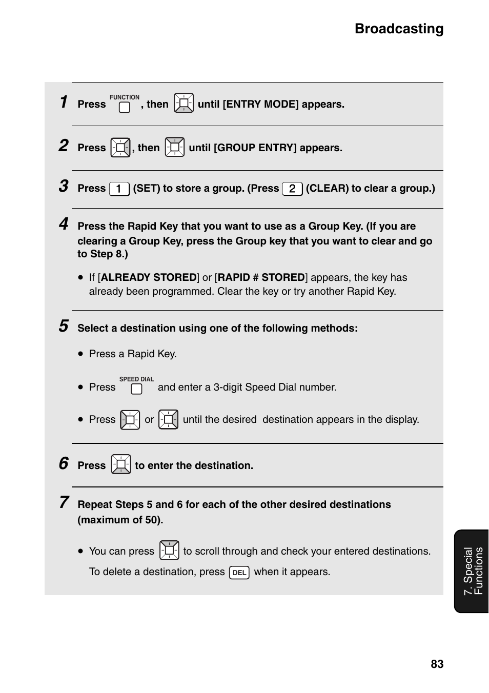 Broadcasting | Sharp FO-IS115N User Manual | Page 88 / 165