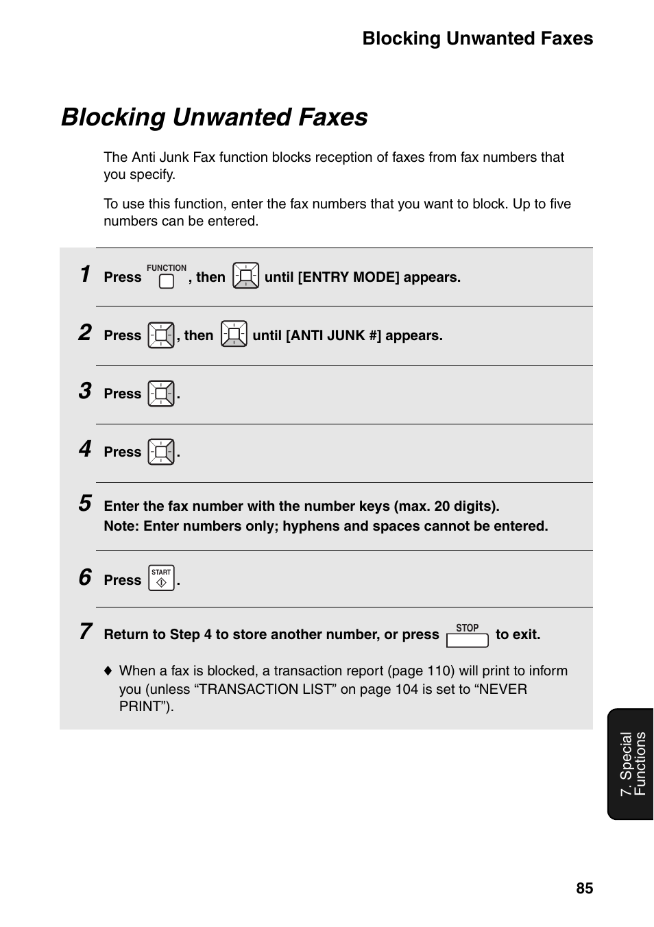 Blocking unwanted faxes | Sharp FO-IS115N User Manual | Page 90 / 165