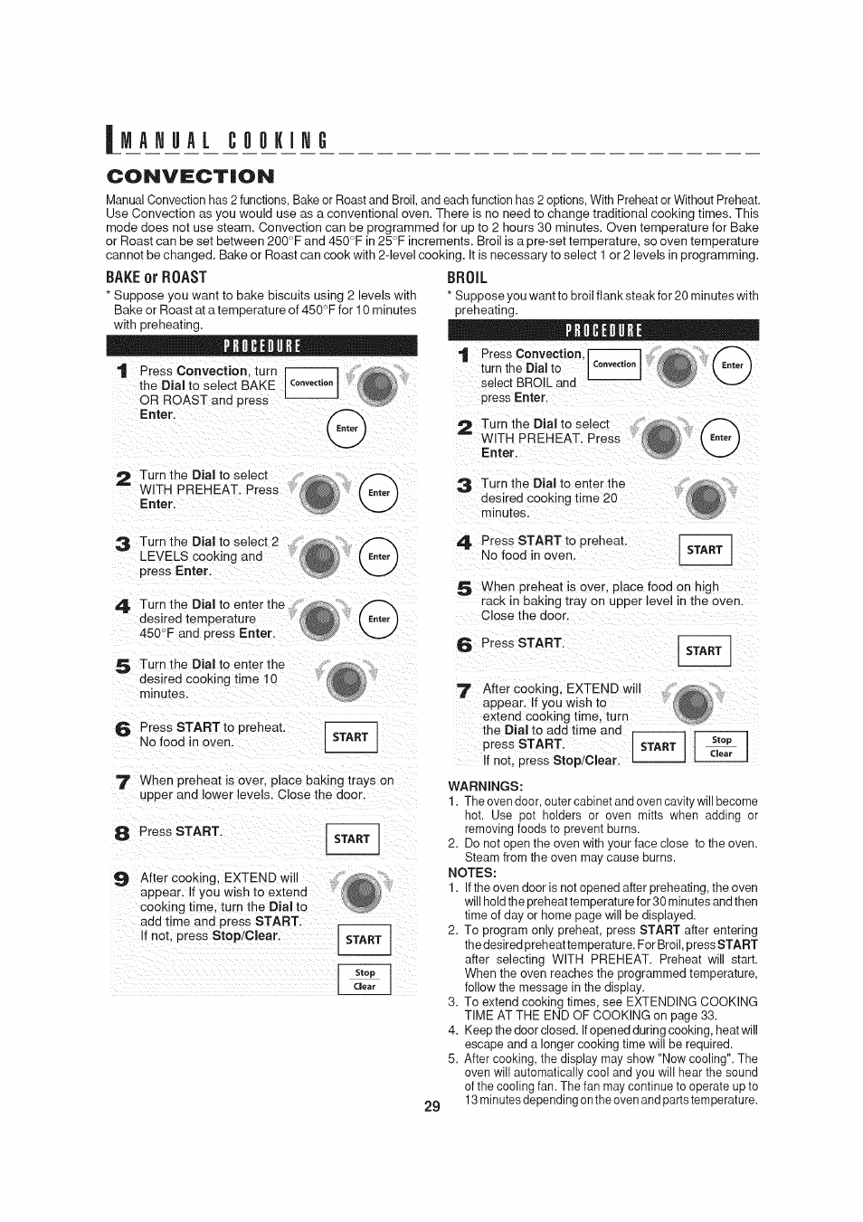 Convection, Bake or roast, Procedure | Broil, Notes, J i l11 yj i i, Éñte^ 5 6 | Sharp AX-1200 User Manual | Page 31 / 43