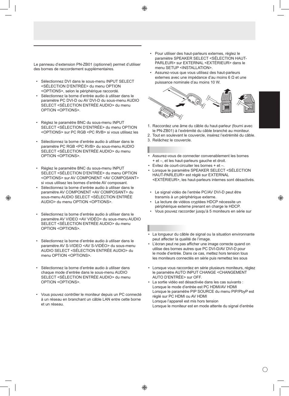 Français, Connexion de périphériques | Sharp 0NY42M184304B(1) User Manual | Page 23 / 40