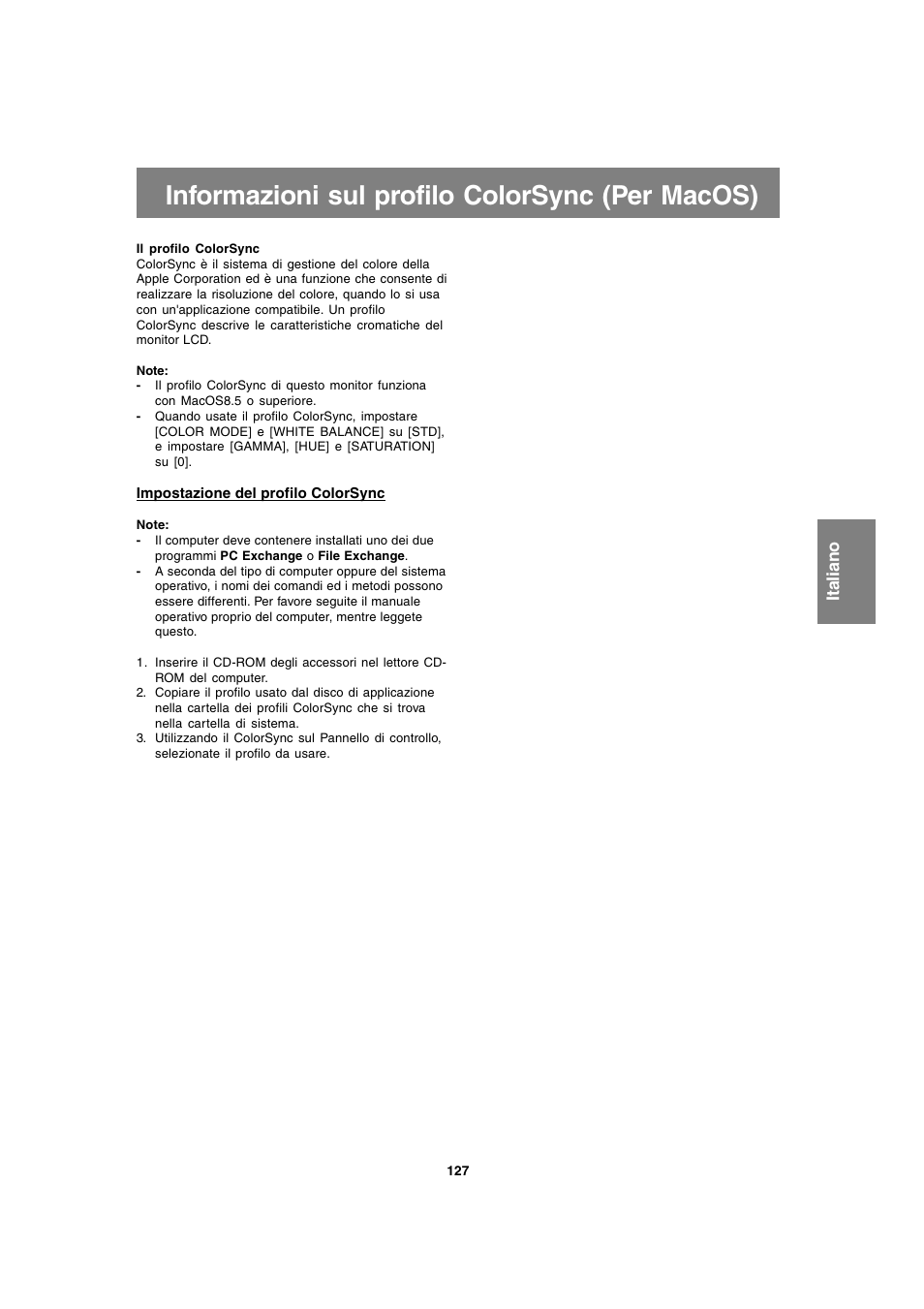 Informazioni sul profilo colorsync (per macos) | Sharp LL-T1820-B User Manual | Page 127 / 164