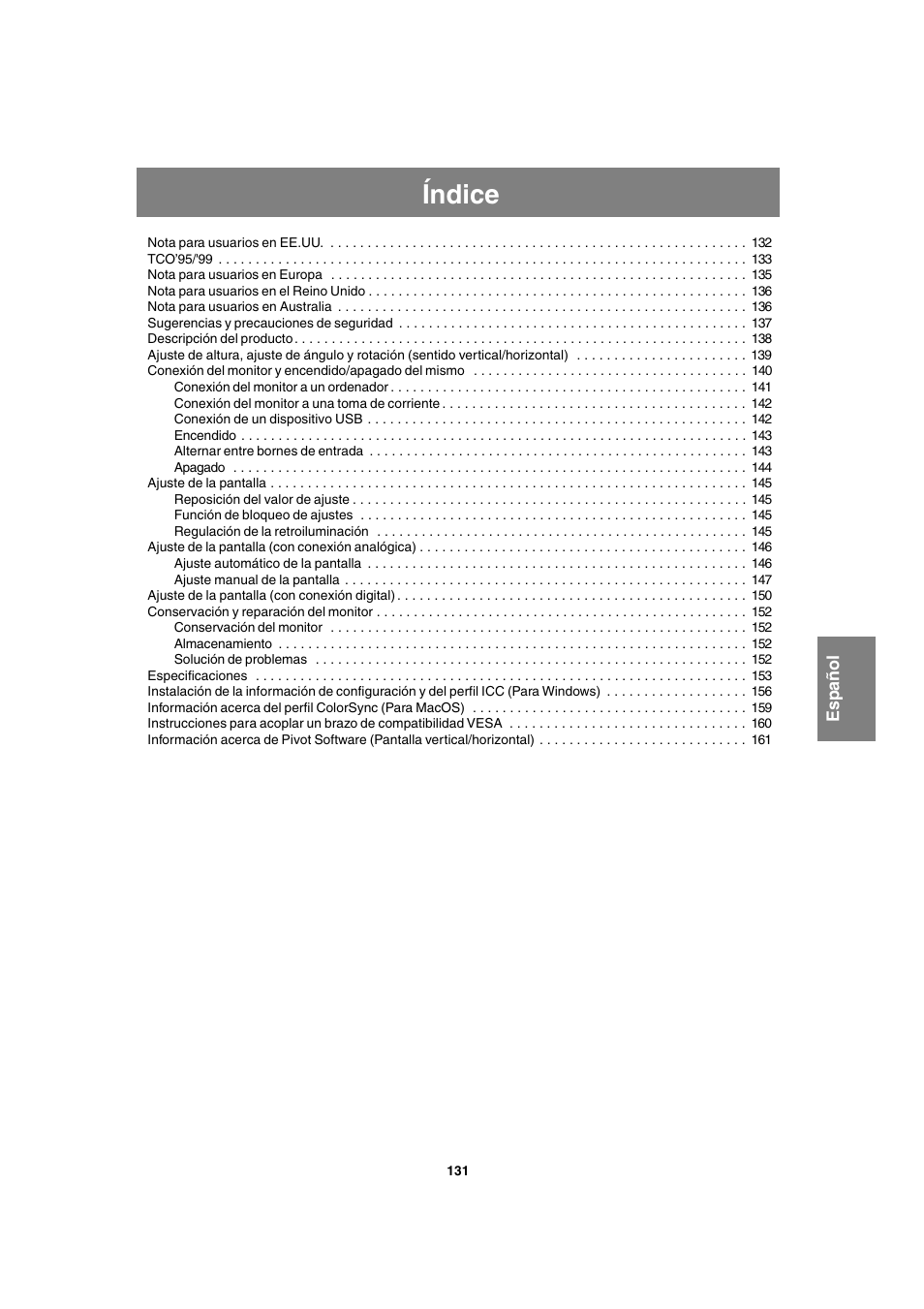 Índice | Sharp LL-T1820-B User Manual | Page 131 / 164