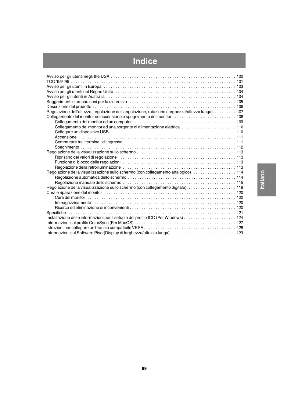 Indice | Sharp LL-T1820-B User Manual | Page 99 / 164