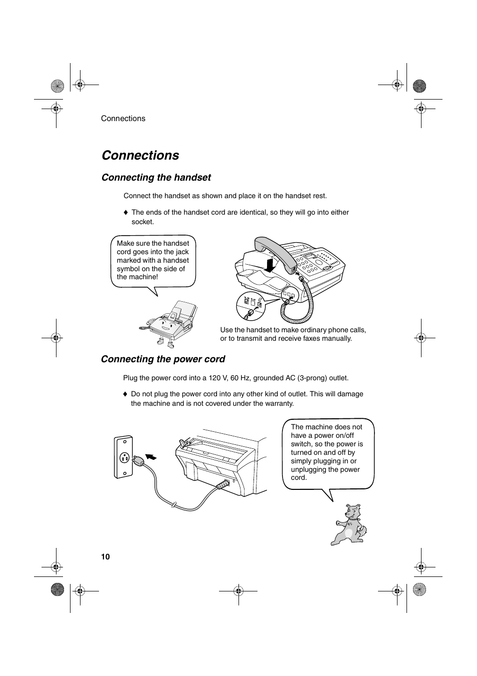 Connections | Sharp FO-3150 User Manual | Page 12 / 124