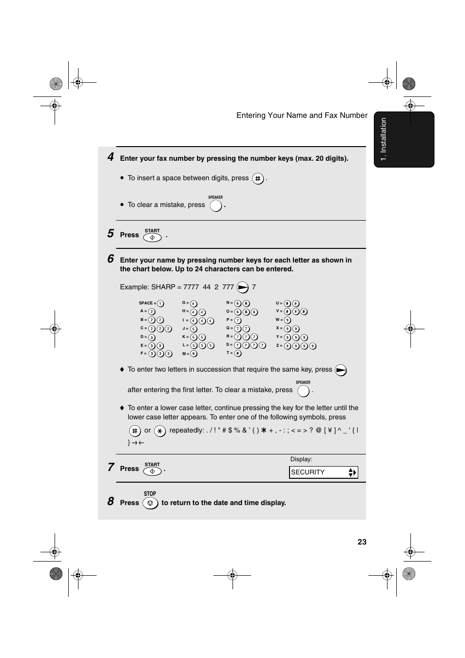 Sharp FO-3150 User Manual | Page 25 / 124