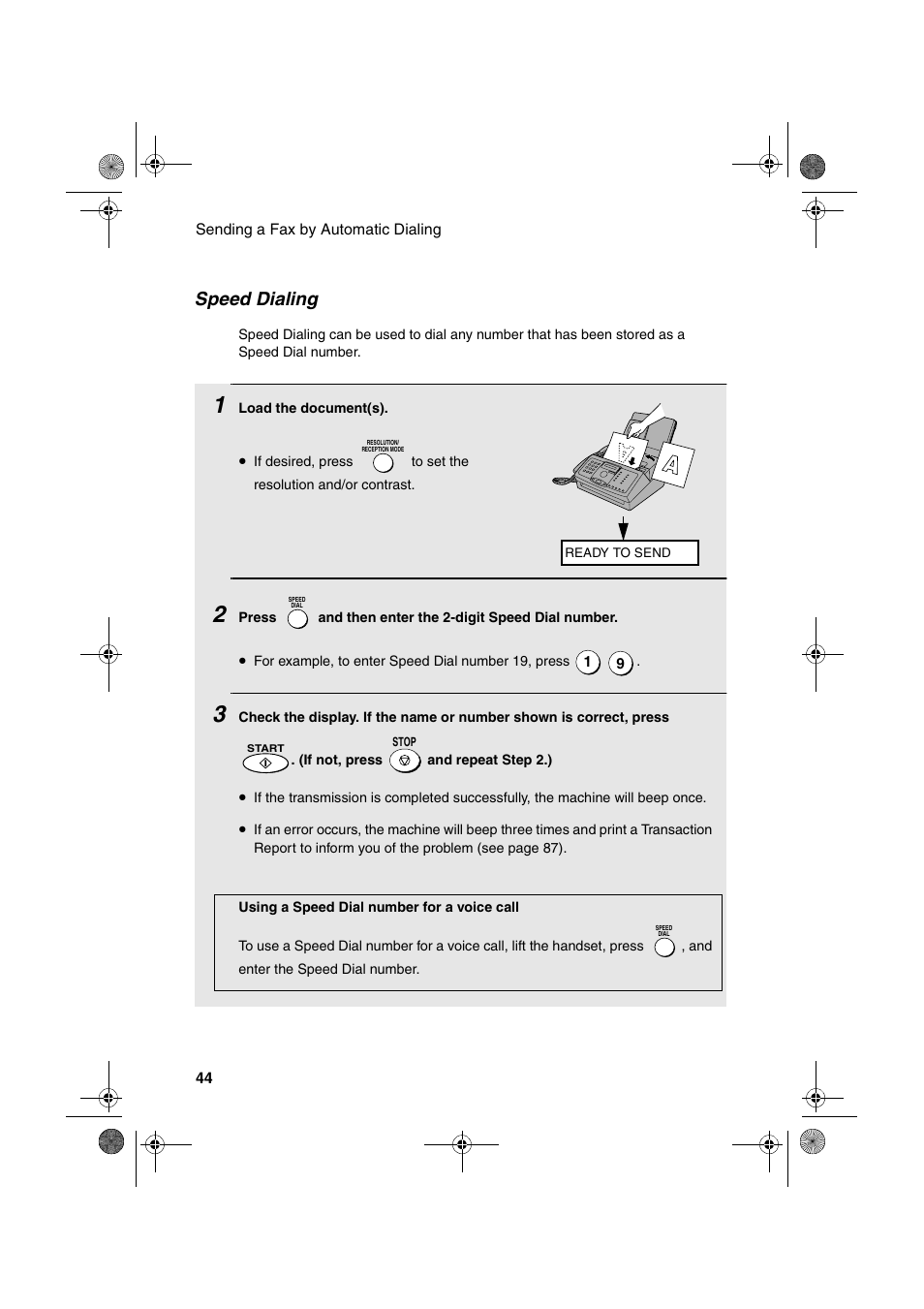 Speed dialing | Sharp FO-3150 User Manual | Page 46 / 124