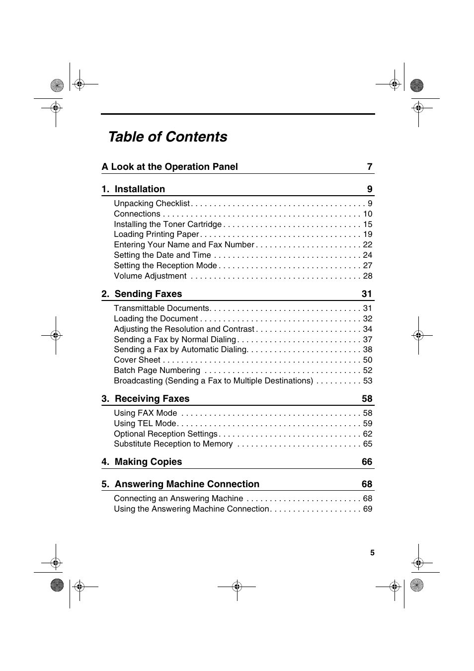 Sharp FO-3150 User Manual | Page 7 / 124