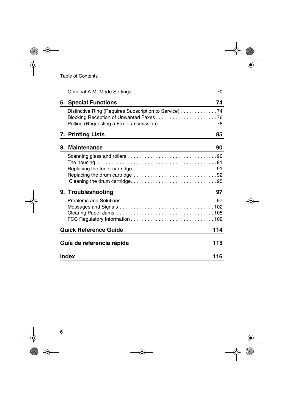 Sharp FO-3150 User Manual | Page 8 / 124