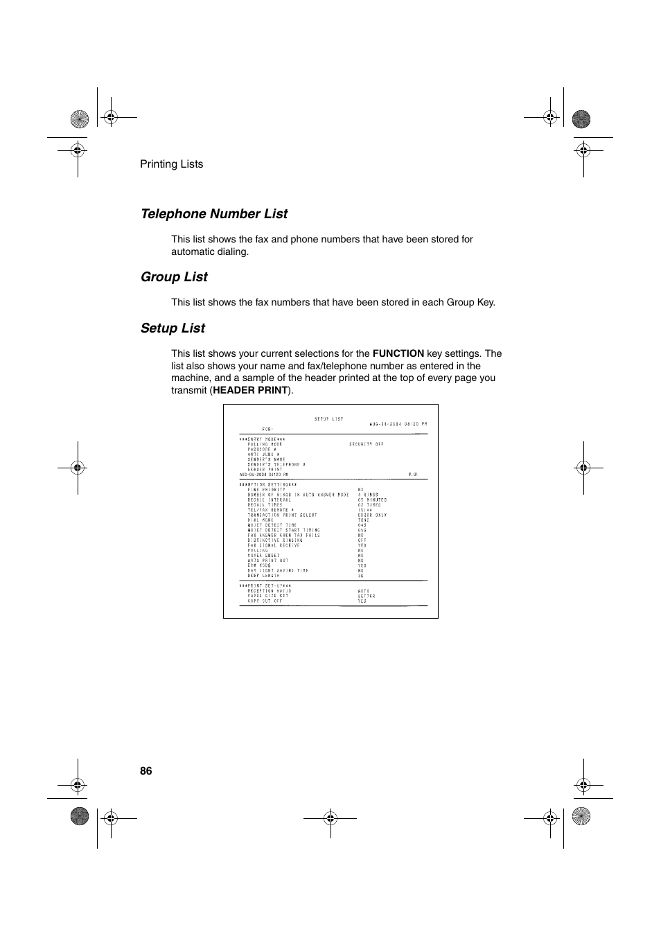 Sharp FO-3150 User Manual | Page 88 / 124