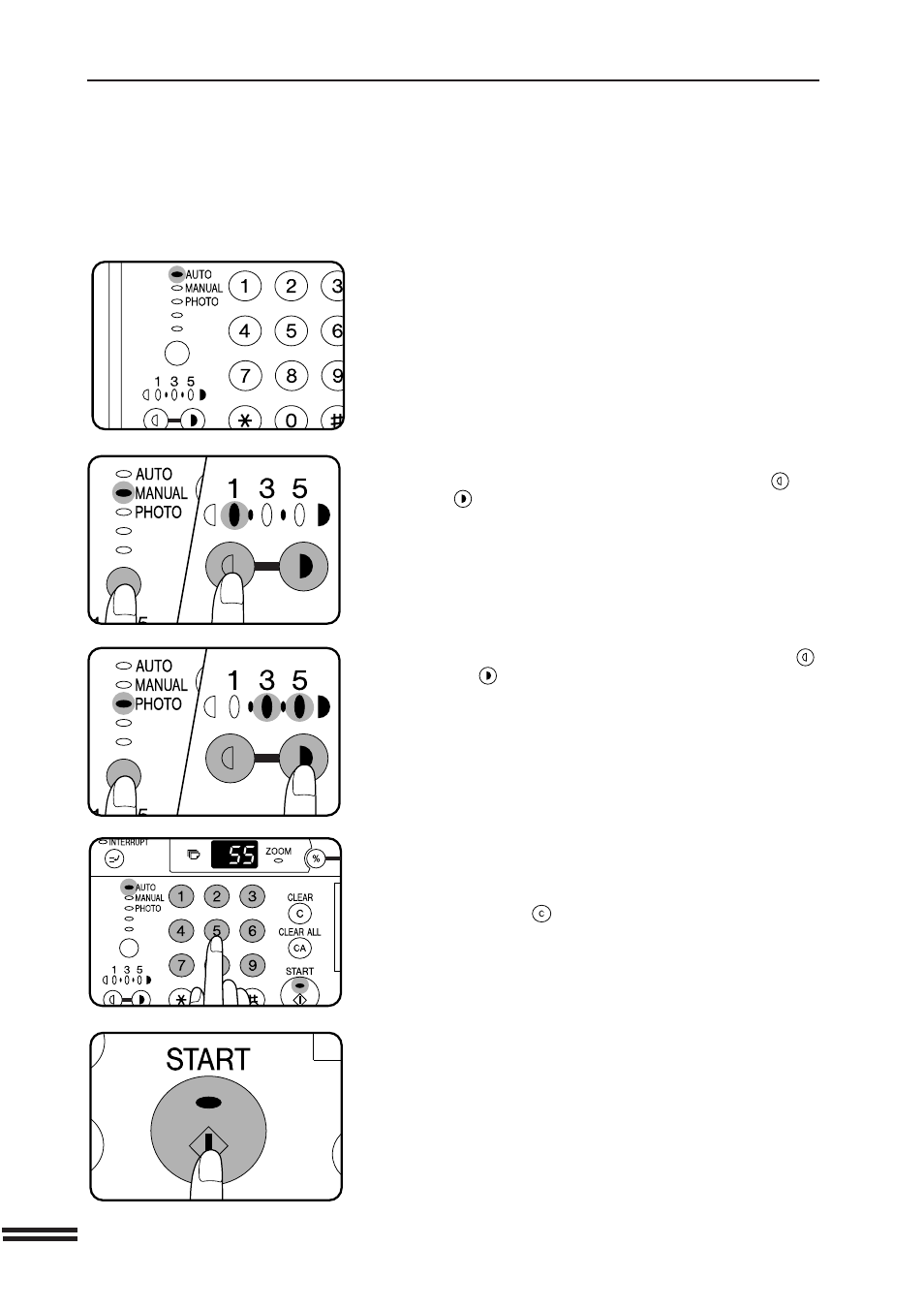 Copying from the original table | Sharp AR-207 User Manual | Page 22 / 84