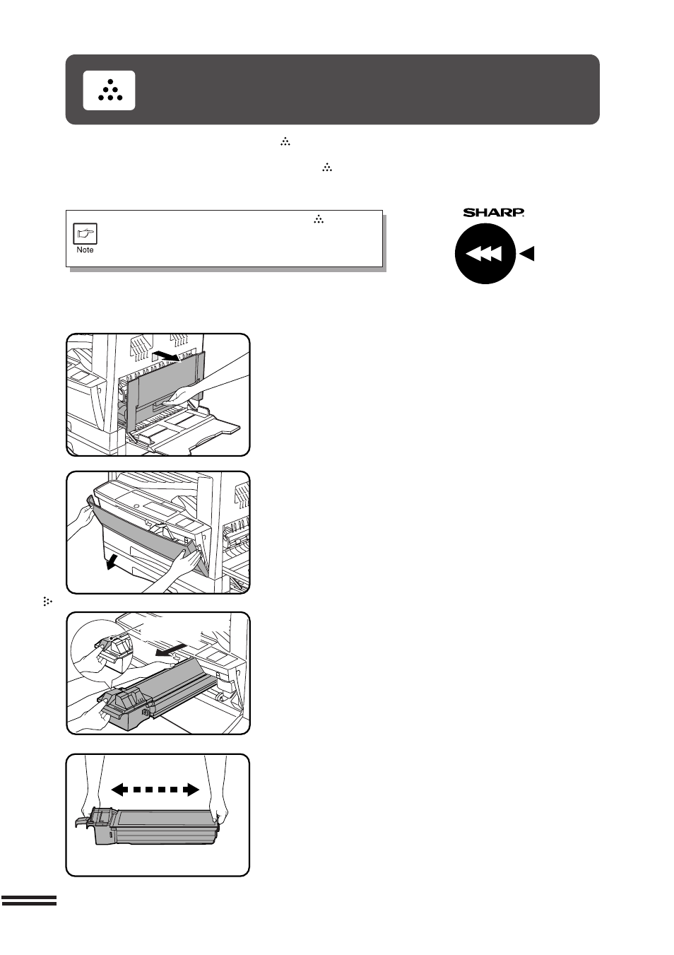 Toner cartridge replacement | Sharp AR-207 User Manual | Page 44 / 84