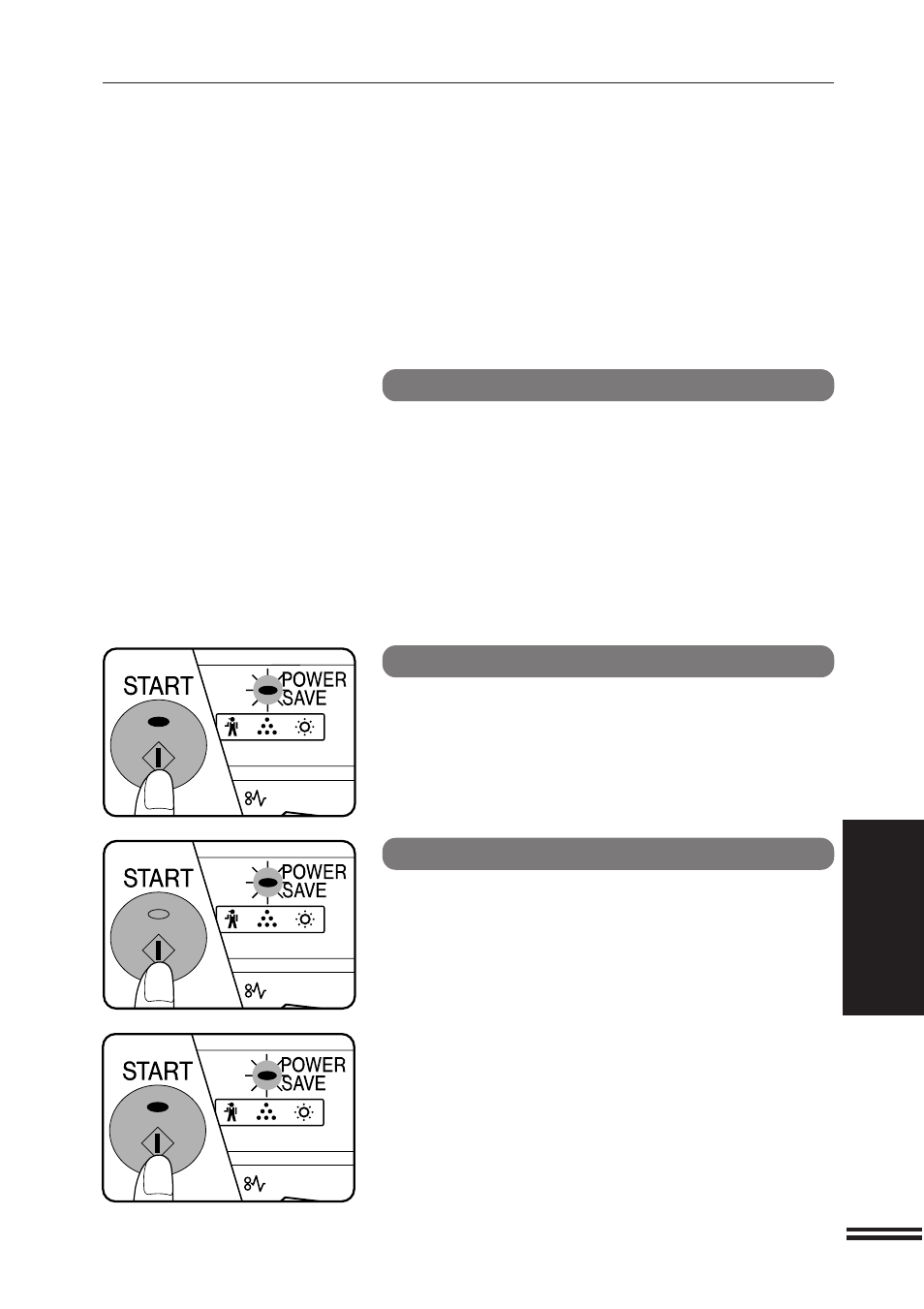 Setting the power save modes, Copying from the preheat mode, Copying from the auto power shut-off mode | Power save modes | Sharp AR-207 User Manual | Page 61 / 84