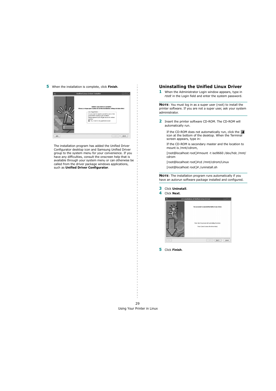 Uninstalling the unified linux driver | Sharp ML-4550 User Manual | Page 101 / 112